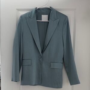 Light Teal Silky Blazer